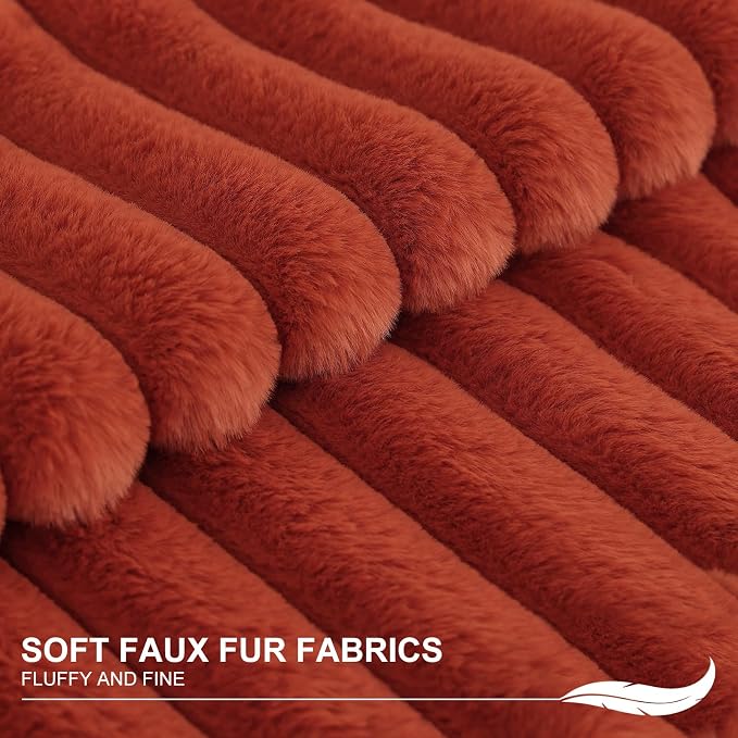 Pallene Faux Fur Plush Fall Throw Pillow Covers 18x18 Set of 2, Luxury Soft - Image 2