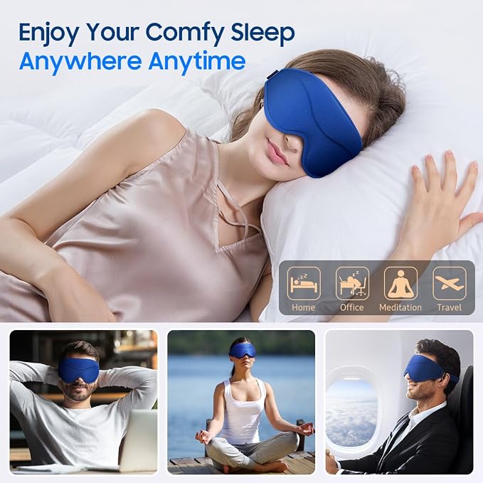 BeHoomi Sleep Mask, 2 Packs Premium Eye Mask - Image 7
