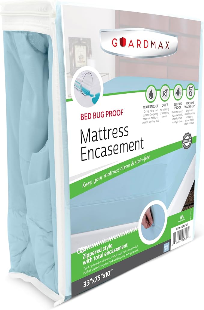 Guardmax Jersey Knitted Cot Size Zippered Mattress Encasement by Guardmax