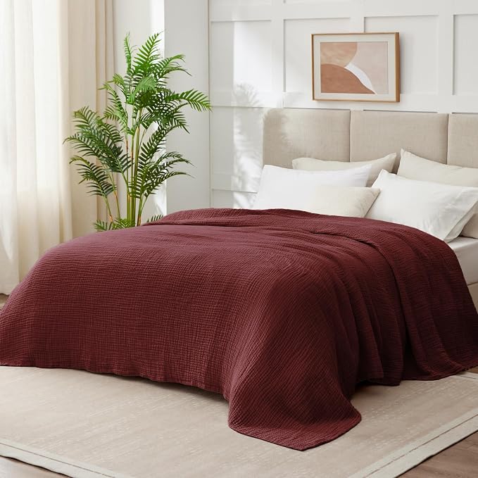 100% Cotton Muslin Blanket Large 50"x 70", 6 Layers Breathable and Lightweight - Image 8