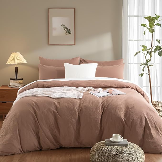 NEXHOME PRO Duvet Cover Set Kids Twin Size Linen Look Organic Natural 100% - Image 2