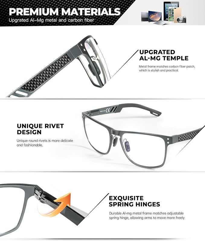 ANYLUV Blue Light Blocking Glasses Men Computer Gaming Glasses Lightweight - Image 3