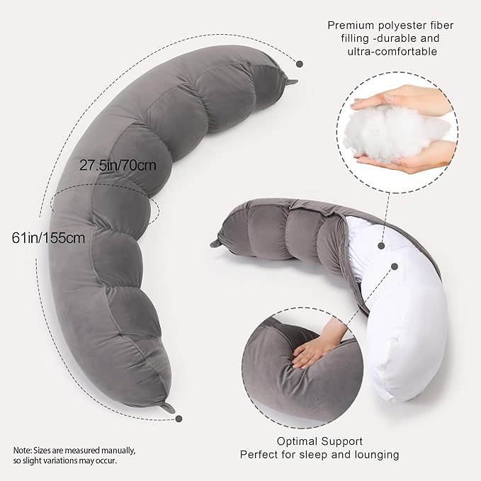Peallow – Long Round Body Pillow - Image 3