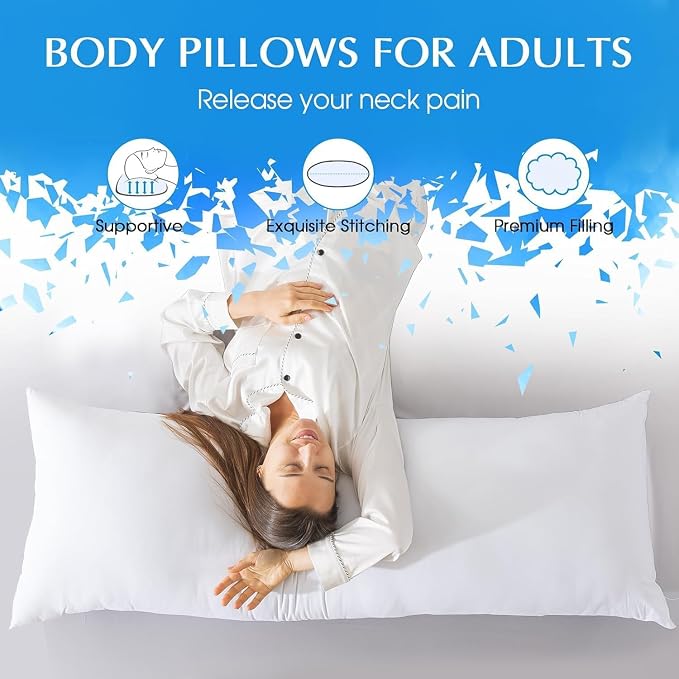 SHOUREN Cotton Memory Foam Body Pillow Insert- Cooling Breathable Full Body - Image 5