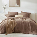 WRENSONGE Full Size Comforter Sets, 7 Pieces Soft Brown Bed in a Bag by WRENSONGE