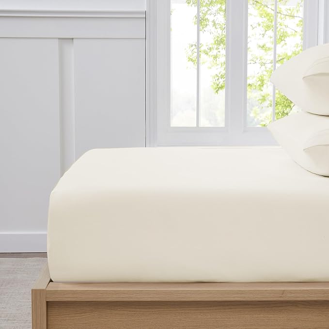 Twin Fitted Sheet Only with Full Elastic & Built in Corner Sheet Straps to - Image 3