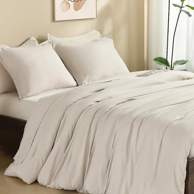 Litanika Comforters Tannish Grey Twin Size, 2 Pieces Lightweight Solid Bedding - Image 5