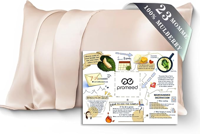 PROMEED 100% Mulberry Silk Toddler Pillowcase 13x18, Both Sides 23 Momme Grade by PromeedTextile