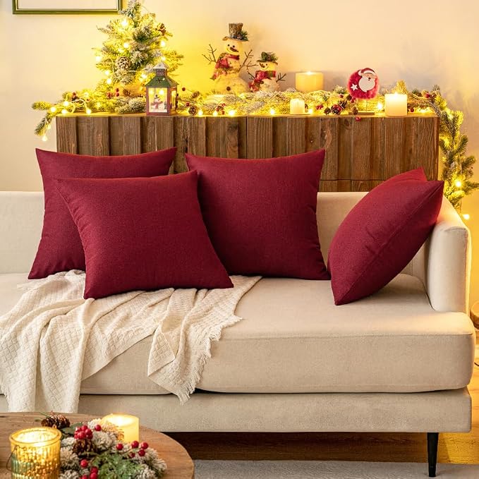 MIULEE Pack of 2 Decorative Outdoor Solid Waterproof Throw Pillow Covers Faux - Image 8