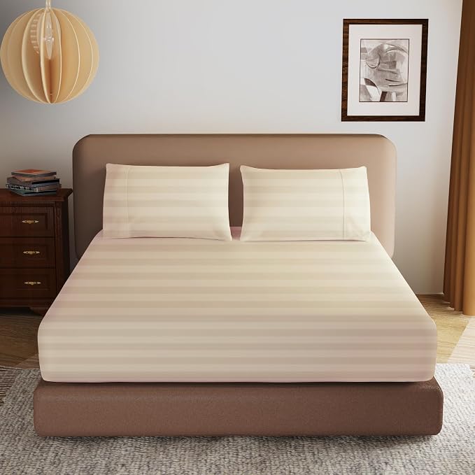 100% Egyptian Cotton Fitted Sheet Twin Size, 600 Thread Count, Single Fitted by ZaizaiHome