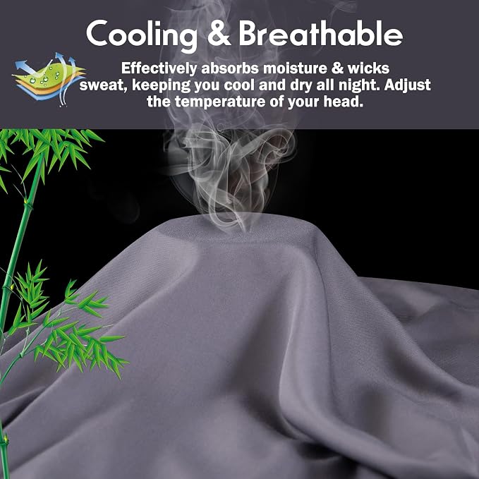 Pillowcases King Size 2 Pack, Cooling Viscose from Bamboo Pillow Cases - Image 3