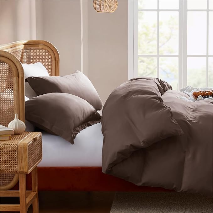 Nestl Chocolate Brown California King Duvet Cover Sets - Image 7