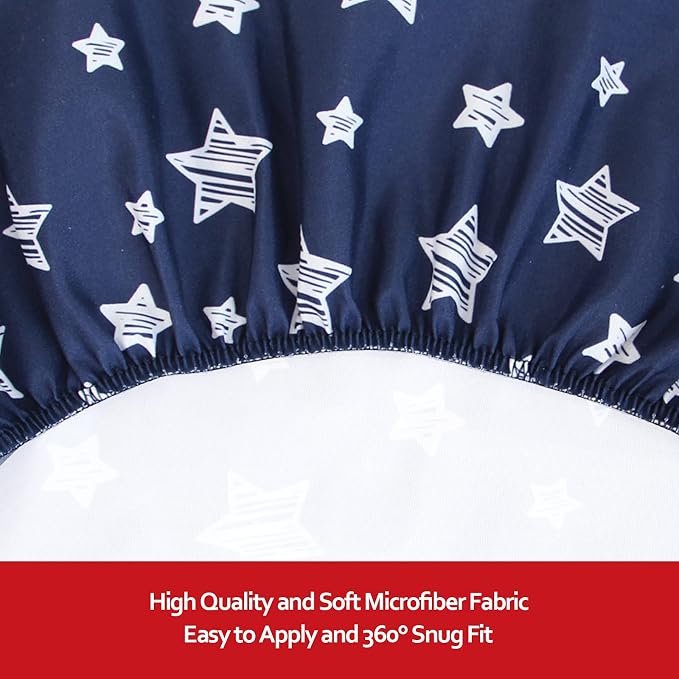 Pack and Play Sheets Boy, Mini Crib Sheets Boy, Stretchy Pack n Play Playard - Image 4