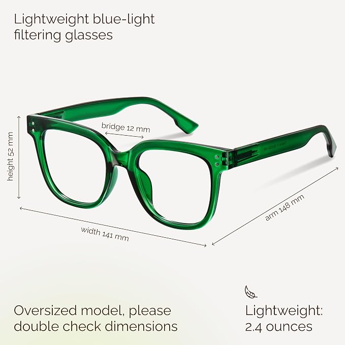 miyya Blue Light Glasses for Women & Men – Oversized UV & Blue Light Blocker - Image 3