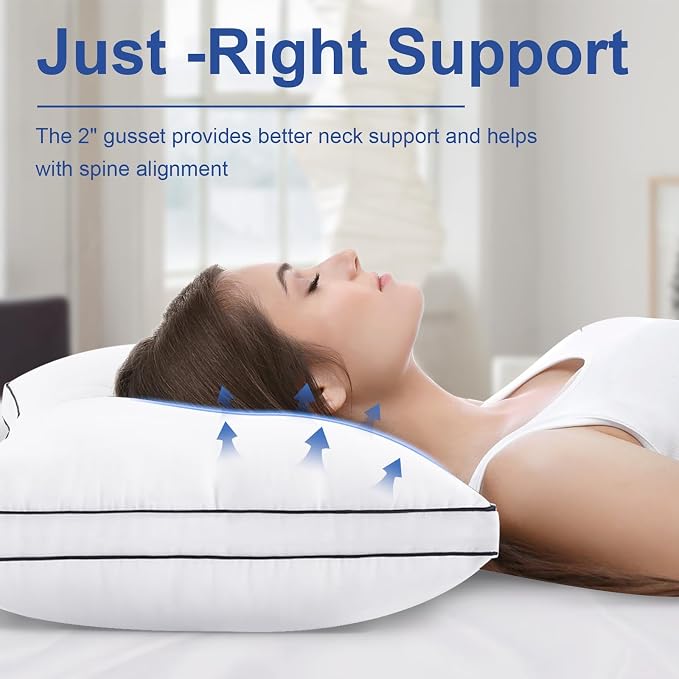 Premium Pillows Standard Size Set of 4, Fluffy and Supportive 7D Down - Image 5