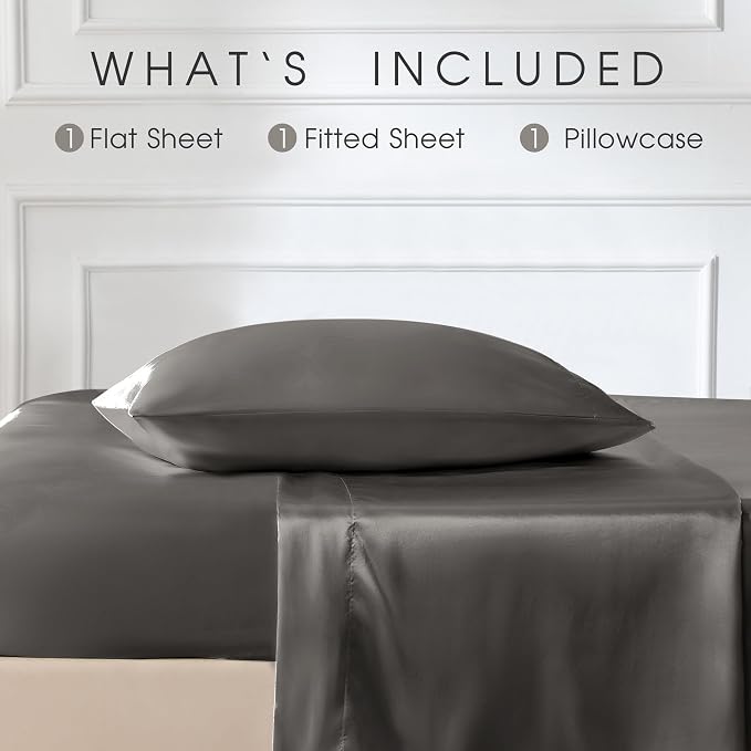 FreshCulture Satin Sheets Twin Size Bed Set - Image 3