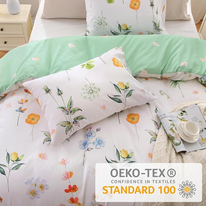 MUXHOMO Duvet Cover Full Size, Reversible Floral Multicolor Duvet Cover Set - Image 2