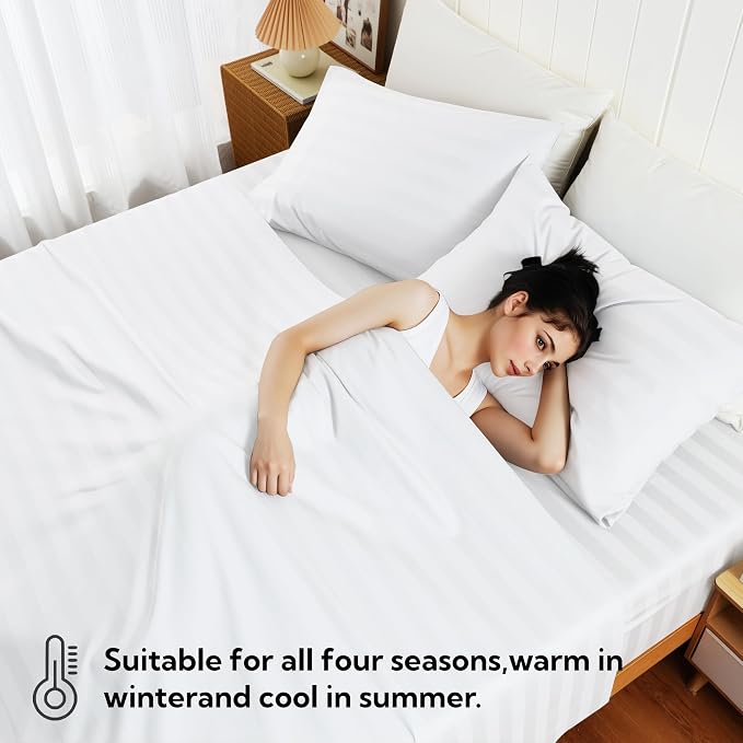 Cotton Flat Sheets Only, 600 TC 100% Cotton Flat Sheet Top Sheet Only, King - Image 7