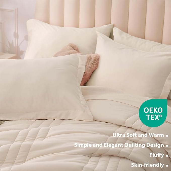 Full Comforter Set Beige - Image 5