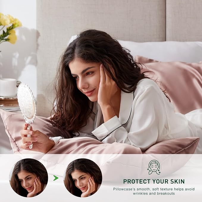Love's cabin Satin Pillowcase Set of 2 Queen Size 20x30, Cooling Pillow Covers - Image 2