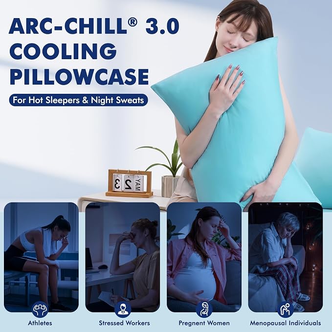Elegear Cooling Pillow Cases for Hot Sleepers, Clean Fabric Silver Infused - Image 5