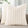 Pallene Faux Fur Plush Throw Pillow Covers 22x22 Set of 2, Luxury Soft Fluffy by PALLENE