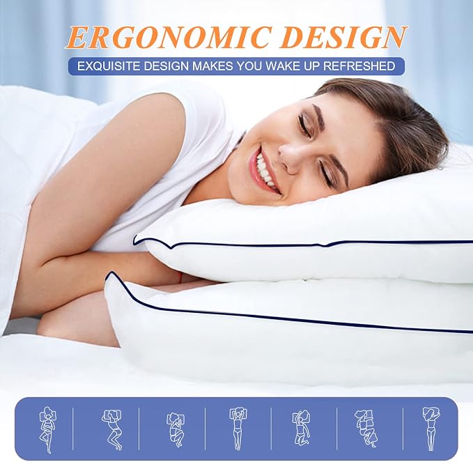 MZOIMZO Bed Pillows for Sleeping- Medium Soft, Queen Size Set of 2, Cooling - Image 4