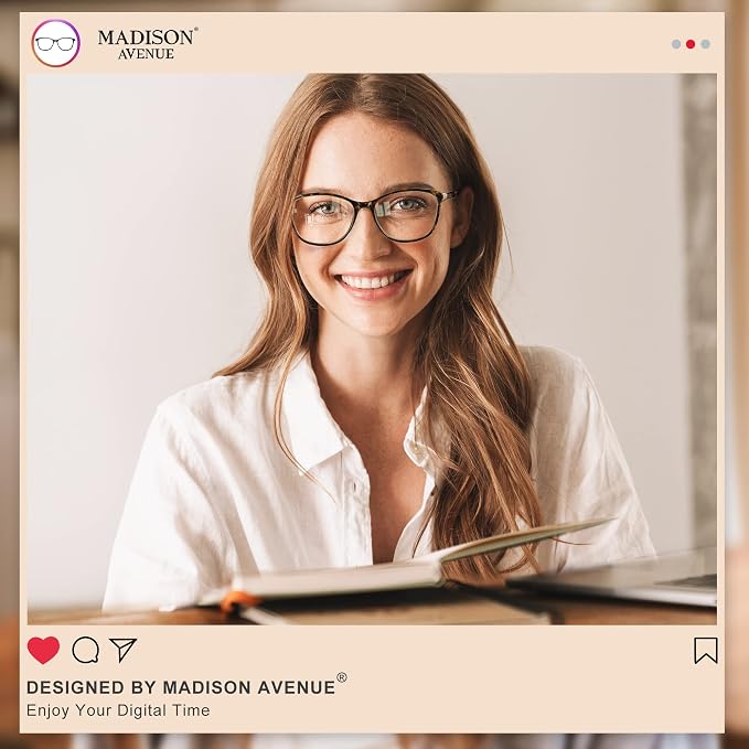 Madison Avenue Blue Light Blocking Glasses Anti Eyestrain UV Glare Blue Light - Image 2