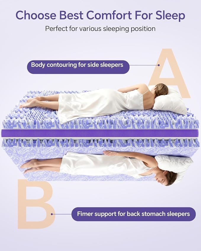 ChiXpace Dual Layer 4 Inch Memory Foam Mattress Topper Twin XL - Image 4