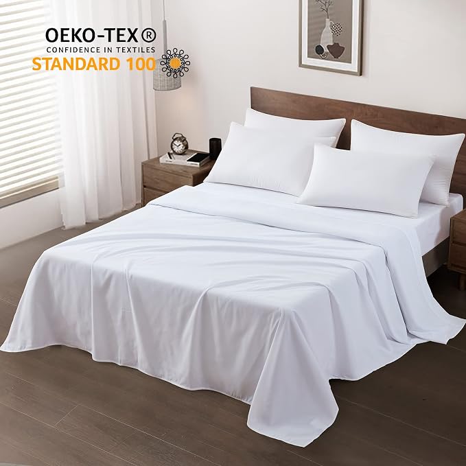 Maple&Stone Full Flat Sheet 6 Pack, Premium Soft & Breathable, Brushed - Image 2