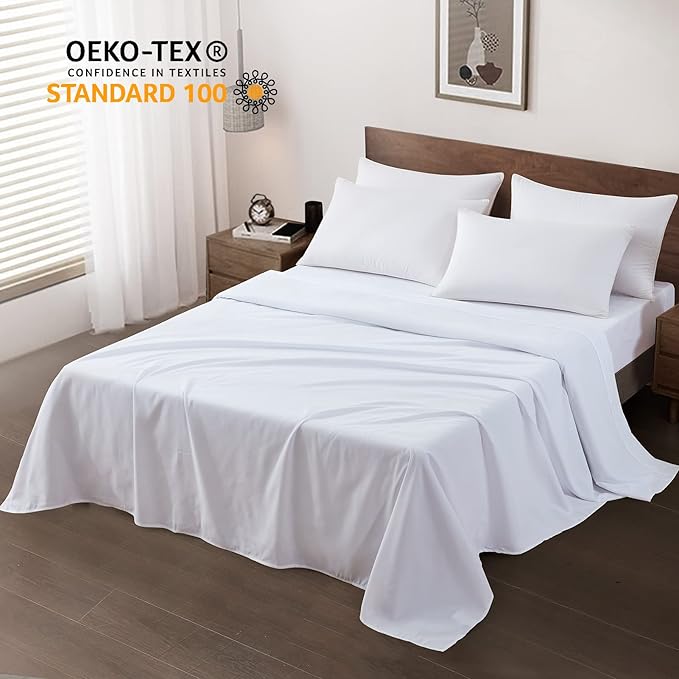 Maple&Stone Twin Flat Sheet 6 Pack, Premium Soft & Breathable, Brushed - Image 3