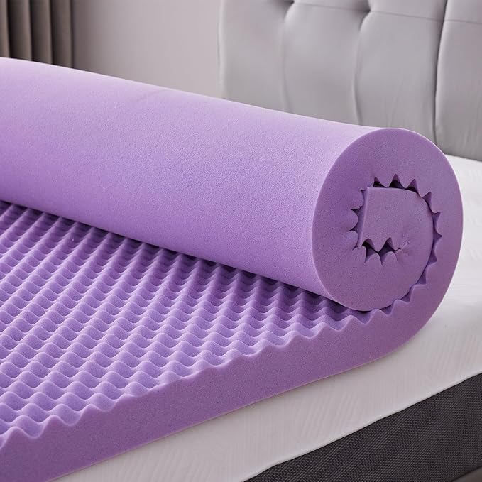 SINWEEK 1.5 Inch Egg Crate Cooling Gel Memory Foam Mattress Topper Full Size by SINWEEK