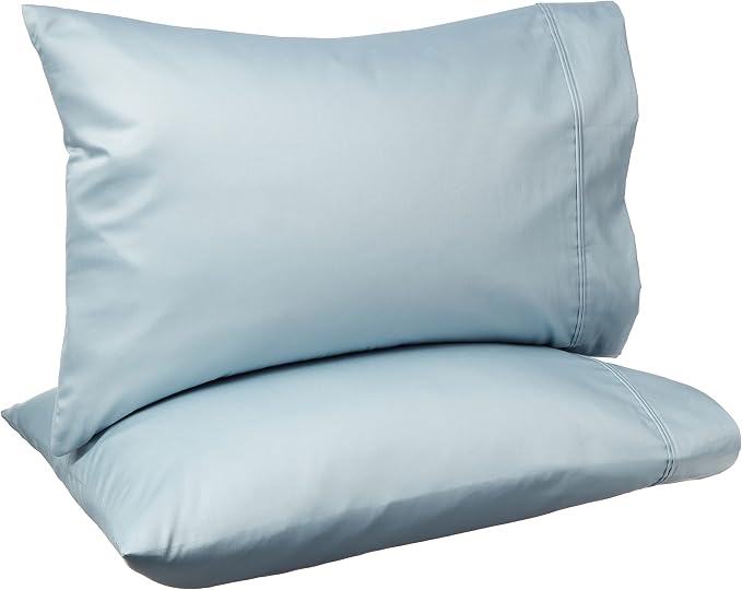 Amazon Basics 400 Thread Count Cotton Pillow Case, Smoke Blue by AmazonBasics