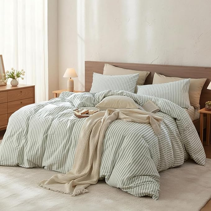 Nayoroom Striped Duvet Cover Queen Size - Image 6