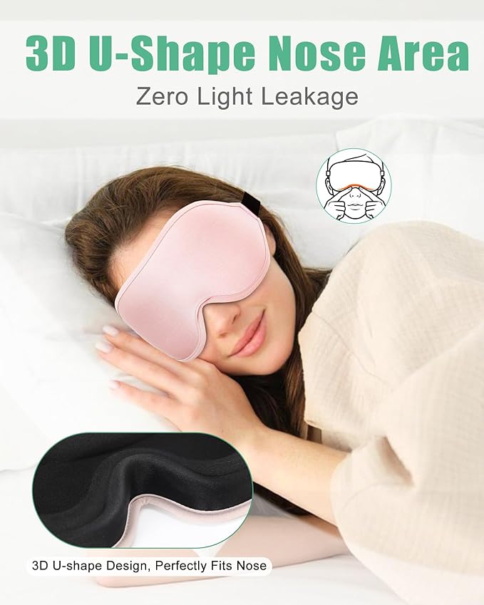 BeeVines 2 Pack 3D Contoured Sleep Mask Sleeping Eye Masks - Image 5