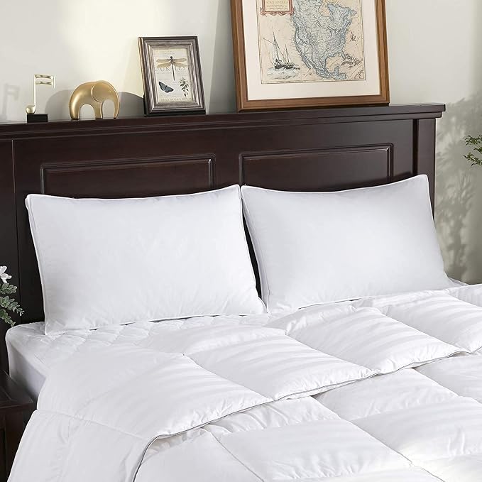puredown® Goose Feather Down Pillows, Soft Gusseted Bed Pillows - Image 3