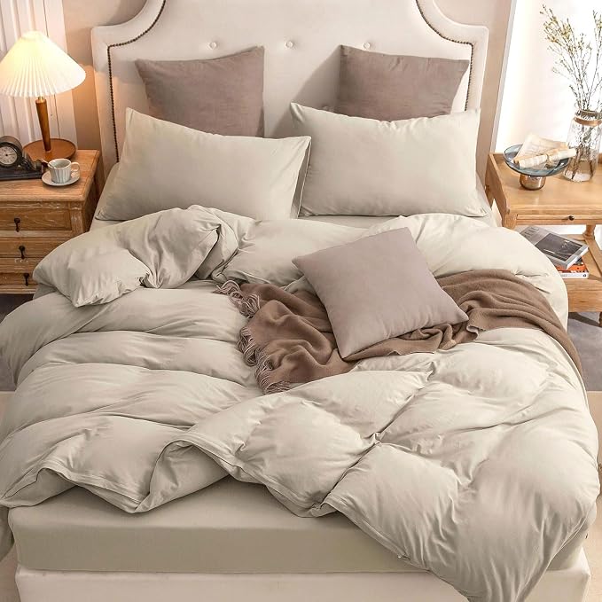 PURE ERA Jersey Knit Duvet Cover Set 100% T-Shirt Cotton Super Soft Comfy 3pc - Image 2