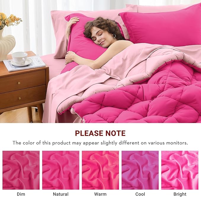 MUXHOMO 7 Pieces King Comforter Set, Reversible Bed in a Bag King Size - Image 6