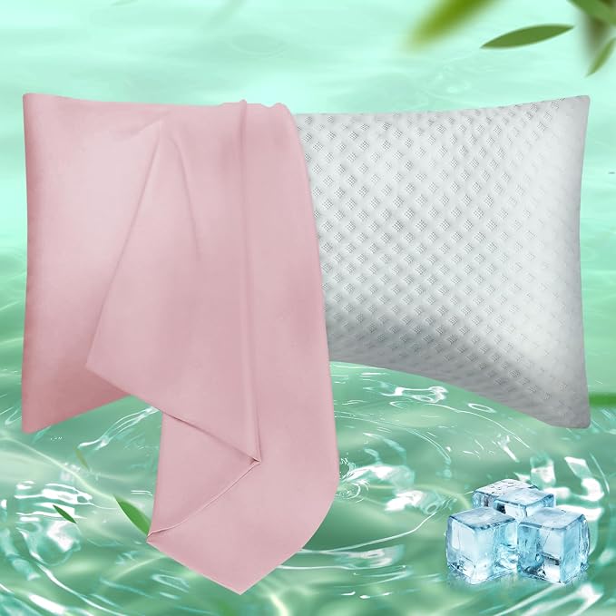 Curved Pillow Case Queen Size, Side Sleeper Pillow Cases Cover Cooling Rayon by JamRest