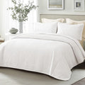 Whale Flotilla Ultra Soft Queen Quilt Bedding Set, Lightweight Microfiber White by WHALEFLOTILLA
