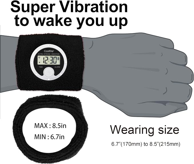 CoolFire Vibrating Alarm Clock Wristband, Silent Wake-Up Watch - Image 4
