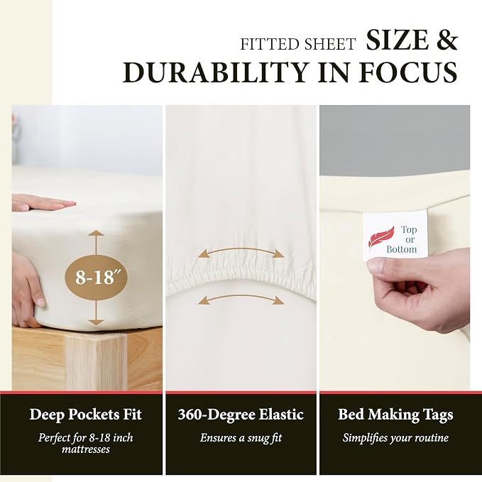 100% Egyptian Cotton Full Size Sheet Set - Image 4