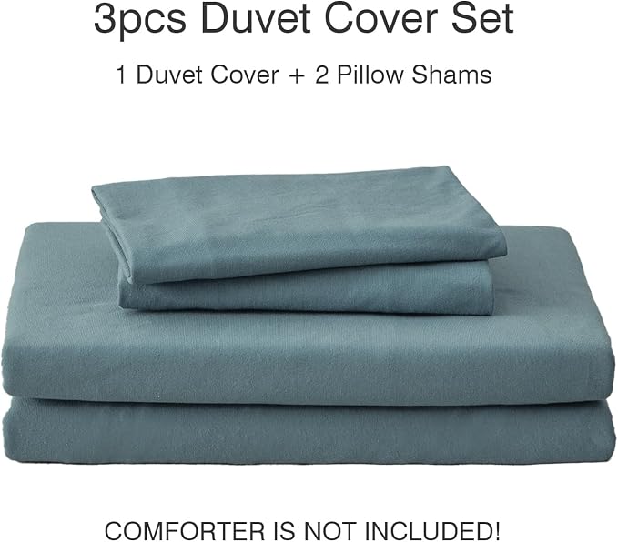 PURE ERA Jersey Knit Duvet Cover Set 100% T-Shirt Cotton Super Soft Comfy 3pc - Image 7