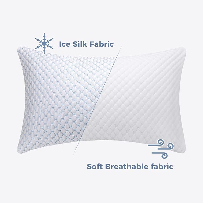 OSBED Cooling Adjustable Shredded Memory Foam Pillows Queen Size Set of 4 - Image 7
