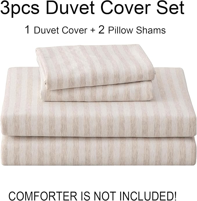 PURE ERA Jersey Knit 2pc Duvet Cover Set 100% T-Shirt Heather Cotton Super Soft - Image 7