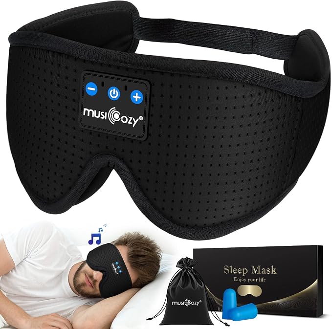 MUSICOZY 3D Bluetooth 5.4 Sleep Headphones, Breathable Wireless Music Eye Mask by MUSICOZY