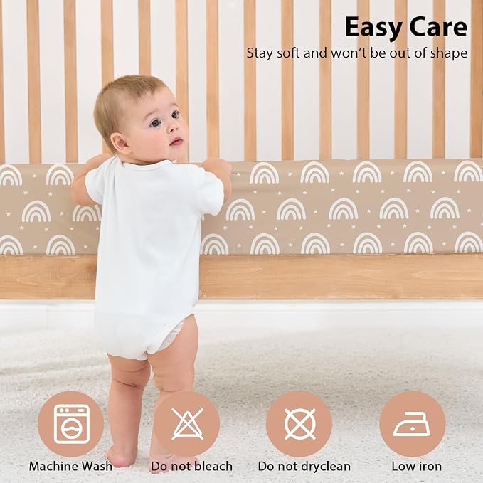 Baby Crib Sheets for Boys and Girls, 3 Pack Fitted Toddler Bed Sheets Neutral - Image 7