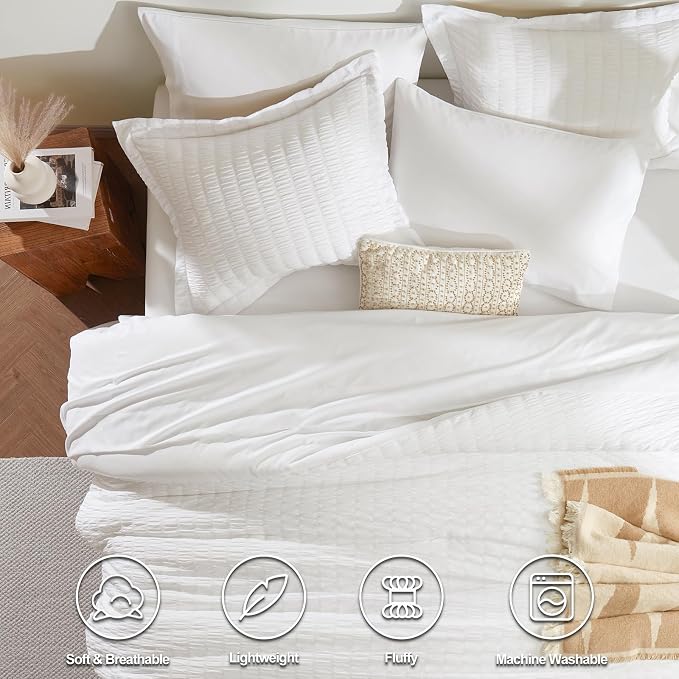 CozyLux Twin XL Seersucker Comforter Set - Image 2
