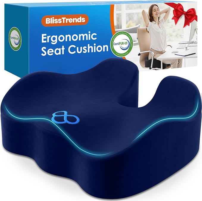 BlissTrends Seat Cushion, 5.2in Thick Memory Foam Cushions by BlissTrends