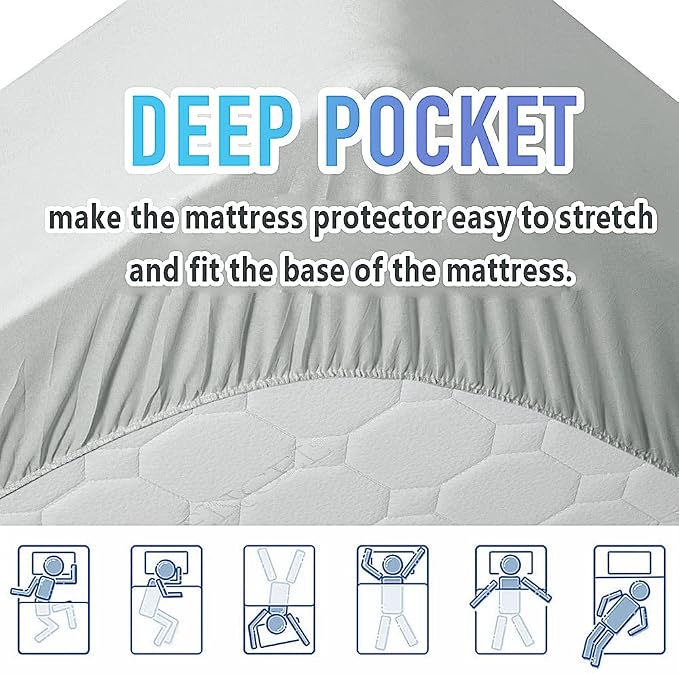 MATBEBY Bedding Quilted Fitted California King Mattress Pad Cooling Breathable - Image 4